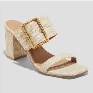 Universal Thread Women's 3" Chunky Block High Heel Slip On Mule Sandals